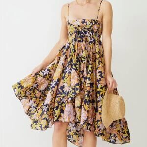 J. CREW Convertible Beach Dress in Dusk Floral Navy Blue Sunset Sz M {WW17}